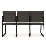 Sofanete para Escritório Estofada com 03 Lugares – TRIX – Pés PRETO – 35123 - Imagem 3