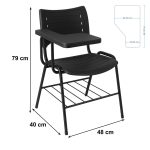 Cadeira Universitária Plástica Prancheta PLÁSTICA – MRPlast Preto – 34030 - Imagem 4