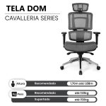 Cadeira de Escritório Presidente TELA DOM – Cor Preta – 32869 - Imagem 6