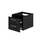 Mesa em L PÉ QUADRO (Mesa 1,70m + Mesa Auxiliar) – C/ Gavetas – PRETO / PRETO – 26211 - Imagem 2