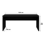 Mesa Escritório 1,50×0,60m – C/ Gavetas – PRETO/PRETO – 26021 - Imagem 6