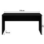 Mesa Escritório 1,70×0,70m – C/ Gavetas – PRETO/PRETO – 26022 - Imagem 3