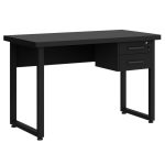 Mesa Escritório PÉ QUADRO – 1,20×0,60m – C/ Gavetas – PRETO / PRETO – 26201