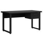 Mesa Escritório PÉ QUADRO – 1,50×0,60m – C/ Gavetas – PRETO / PRETO – 26202