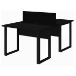 Mesa Dupla de Escritório PÉ QUADRO – 1,20×1,35m – C/ Gavetas – PRETO / PRETO – 26802 - Imagem 8