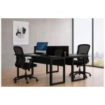 Mesa Dupla de Escritório PÉ QUADRO – 1,20×1,35m – C/ Gavetas – PRETO / PRETO – 26802 - Imagem 12