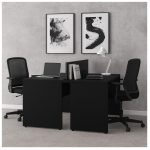 Mesa Dupla para Escritório 1,20×1,35mm – S/ Gavetas – PRETO/PRETO – 26070 - Imagem 10