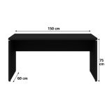 Mesa Dupla para Escritório 1,50×1,35mm – S/ Gavetas – PRETO/PRETO – 26072 - Imagem 5