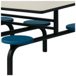 Mesa para Refeitório FIXA 8 Lugares MDP Branco de 25 mm – Assento AZUL – 50101 - Imagem 6