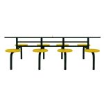 Mesa para Refeitório FIXA 8 Lugares MDP Branco de 25 mm – Assento AMARELO – 50102 - Imagem 2