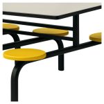 Mesa para Refeitório FIXA 8 Lugares MDP Branco de 25 mm – Assento AMARELO – 50102 - Imagem 6