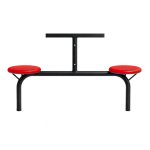 Mesa para Refeitório FIXA 8 Lugares MDP Branco de 25 mm – Assento VERMELHO – 50103 - Imagem 7