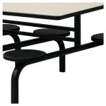 Mesa para Refeitório FIXA 8 Lugares MDP Branco de 25 mm – Assento PRETO – 50045 - Imagem 6