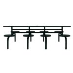 Mesa para Refeitório FIXA 8 Lugares MDP Branco de 25 mm – Assento PRETO – 50045 - Imagem 2