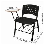 KIT 10 Cadeiras Universitárias PRETA com porta livros REALPLAST – 32011 - Imagem 3