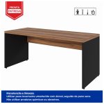 Mesa Escritório 1,70×0,70m – Sem Gavetas NOGAL SEVILHA/PRETO – 21474 - Imagem 2