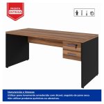 Mesa de Escritório 1,70×0,70m – 02 Gavetas NOGAL SEVILHA/PRETO – 21475 - Imagem 2