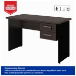 Mesa Escritório 1,20×0,60m – C/ 02 Gavetas MARSALA / PRETO – 23471 - Imagem 2