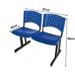 Longarina PLÁSTICA 02 Lugares – Cor AZUL – REALPLAST – 33072 - Imagem 2