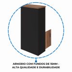Armário Alto Semi-Aberto – 1,61×0,80×0,45m NOGAL SEVILHA/PRETO – 21413 - Imagem 6