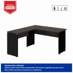 Mesa em L (Mesa 1,35m + Mesa Auxiliar) – S/ Gavetas MARSALA/PRETO – 25422 - Imagem 2