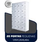 Roupeiro de Aço 20 portas Pequenas – 1,95×1,25×0,40m – CZ/CZ – SA – 14004