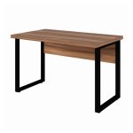 Mesa Escritório PÉ QUADRO – 1,20×0,60m – S/ Gavetas – NOGAL SEVILHA/PRETO – 24469