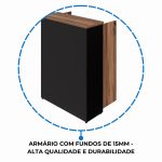 Armário Alto Credenza com Nicho – 1,61×1,20×0,45m NOGAL SEVILHA/PRETO – 21415 - Imagem 10