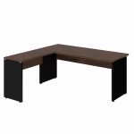 Mesa em “L” (Mesa 1,70m + Mesa Auxiliar) – S/ Gavetas Marsala / Preto – 23478 - Imagem 4
