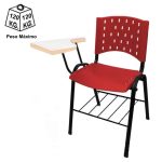 Cadeira Universitária Plástica com Prancheta MDF – COR VERMELHO – REALPLAST – 32009 - Imagem 3
