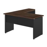 Mesa em L (Mesa 1,35m + Mesa Auxiliar) – C/ Gavetas MARSALA/PRETO – 25423 - Imagem 3