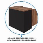 Armário Baixo com 02 Portas – 0,80×0,74×0,45 m- – NOGAL SEVILHA/PRETO – 21411 - Imagem 7