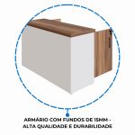 Armário Baixo Credenza – 1,20×0,73X0,45m NOGAL SEVILHA/BRANCO – 34312 - Imagem 7