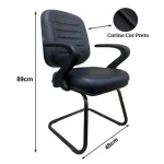 Cadeira DIRETOR COSTURADA Base em “S” Preta c/ BRAÇO “7”  – Pollo Móveis – 30305 - Imagem 3