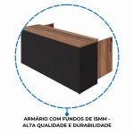 Armário Baixo GOLD Credenza ESPECIAL – 1,60×0,72×0,45m  NOGALSEVILHA / PRETO – 23502 - Imagem 7