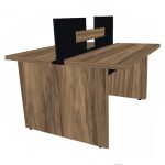 Mesa Componível INICIAL – S/ Gavetas – 1,20×1,20m NOGAL SEVILHA/PRETO – 21480 - Imagem 4