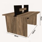 Mesa Componível INICIAL – S/ Gavetas – 1,20×1,20m NOGAL SEVILHA/PRETO – 21480 - Imagem 3