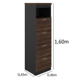 Arquivo 04 Gavetas Pasta Suspensa – 1,60×0,46×0,45m MARSALA / PRETO – 51013 - Imagem 2