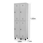 Roupeiro de Aço com 04 PORTAS GRANDES – 1,93×0,69×0,40m – CZ/CZ – PANDIN – 10002 - Imagem 2