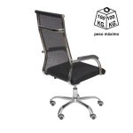 Cadeira Giratória Tela Mesh Cromada DUBAI – Cor Preto – Pollo Móveis – 31019 - Imagem 2