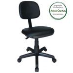 Cadeira Secretária Giratória sem Braços – Corino Preto – PLAXMETAL – 42003