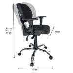 Cadeira Executiva Back System COSTURADA – ARANHA CROMADA – Braços Reguláveis – Cor Preta – Pollo Móveis – 31011 - Imagem 2