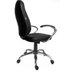 Cadeira Presidente BAIXA Base e Braços Cromados (Torcido) – COR PRETA – Pollo Móveis – 30104 - Imagem 4
