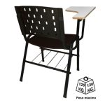Cadeira Universitária Plástica com Prancheta MDF – COR PRETO – REALPLAST – 32001 - Imagem 2