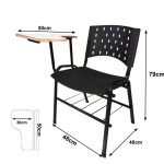 Cadeira Universitária Plástica com Prancheta MDF – COR PRETO – REALPLAST – 32001 - Imagem 3