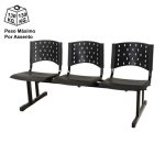 Longarina PLÁSTICA 03 Lugares – Cor PRETA – REALPLAST – 33002 - Imagem 3