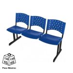Longarina PLÁSTICA 03 Lugares – Cor AZUL – REALPLAST – 33070 - Imagem 3