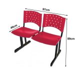 Longarina PLÁSTICA 02 Lugares – Cor VERMELHO – REALPLAST – 33077 - Imagem 2