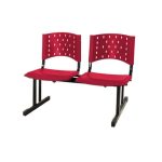 Longarina PLÁSTICA 02 Lugares – Cor VERMELHO – REALPLAST – 33077