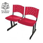 Longarina PLÁSTICA 02 Lugares – Cor VERMELHO – REALPLAST – 33077 - Imagem 3